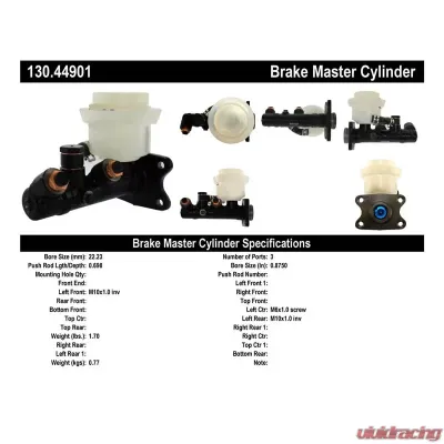 Centric Premium Brake Master Cylinder 130.44901 - 130.44901