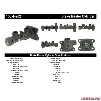 Centric Premium Brake Master Cylinder 130.44902 - 130.44902