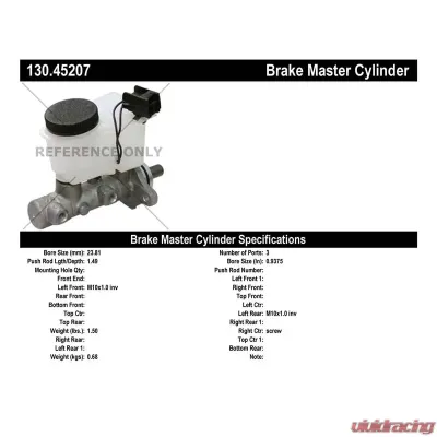 Centric Premium Brake Master Cylinder 130.45207 - 130.45207