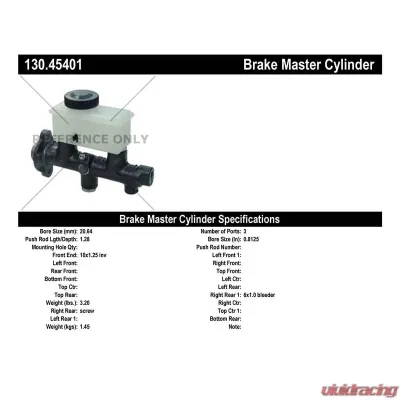 Centric Premium Brake Master Cylinder 130.45401 - 130.45401
