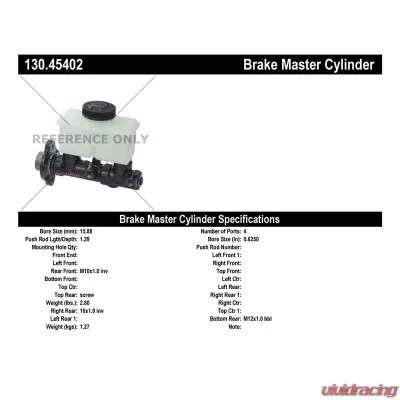 Centric Premium Brake Master Cylinder 130.45402 - 130.45402