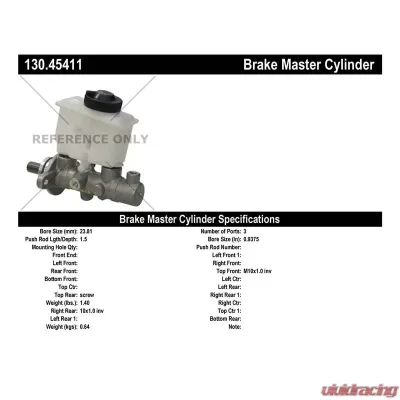Centric Premium Brake Master Cylinder 130.45411 - 130.45411