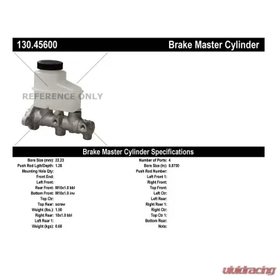 Centric Premium Brake Master Cylinder 130.45600 - 130.45600