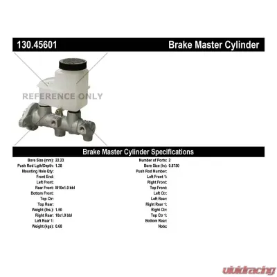 Centric Premium Brake Master Cylinder 130.45601 - 130.45601