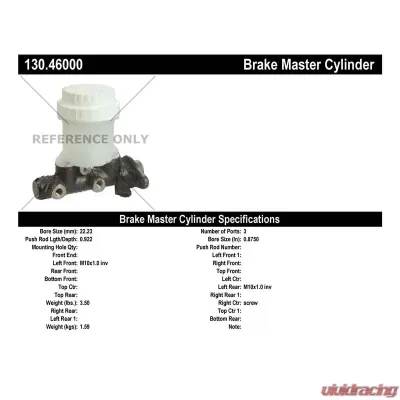Centric Premium Brake Master Cylinder 130.46000 - 130.46000