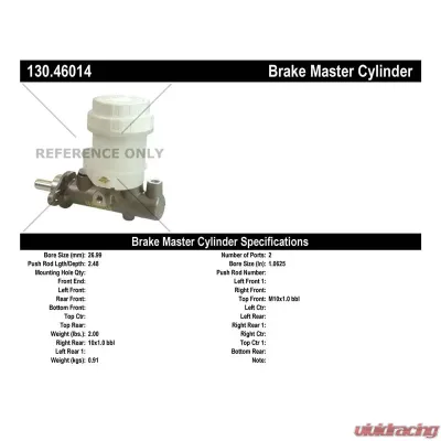 Centric Premium Brake Master Cylinder 130.46014 - 130.46014