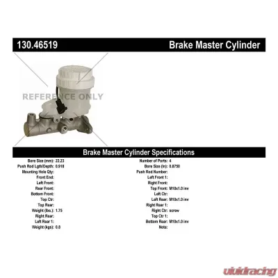 Centric Premium Brake Master Cylinder 130.46519 - 130.46519