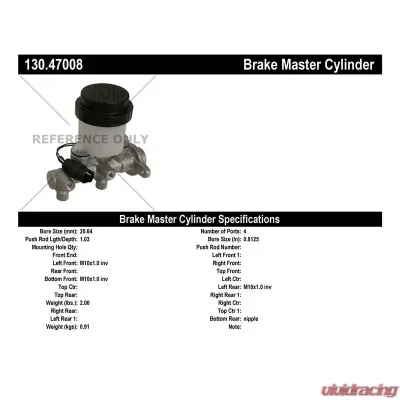 Centric Premium Brake Master Cylinder 130.47008 - 130.47008