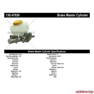 Centric Premium Brake Master Cylinder 130.47029 - 130.47029