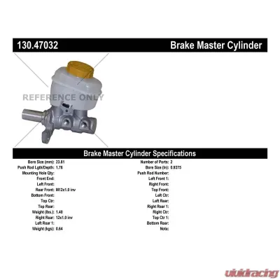 Centric Premium Brake Master Cylinder 130.47032 - 130.47032
