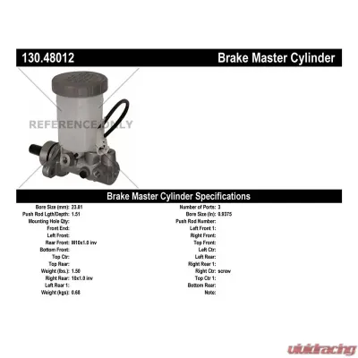 Centric Premium Brake Master Cylinder 130.48012 - 130.48012