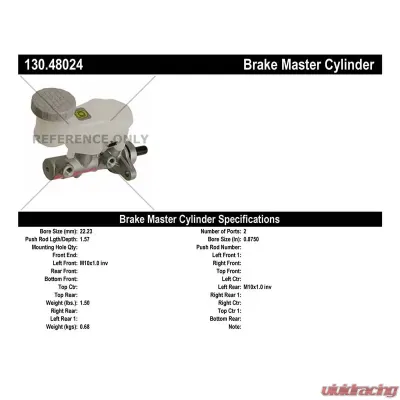 Centric Premium Brake Master Cylinder 130.48024 - 130.48024