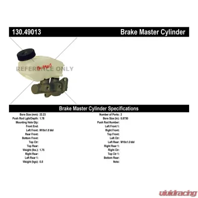 Centric Premium Brake Master Cylinder 130.49013 - 130.49013