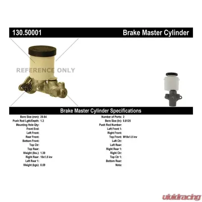 Centric Premium Brake Master Cylinder 130.50001 - 130.50001