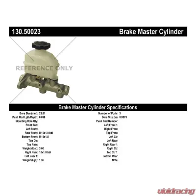 Centric Premium Brake Master Cylinder 130.50023 - 130.50023