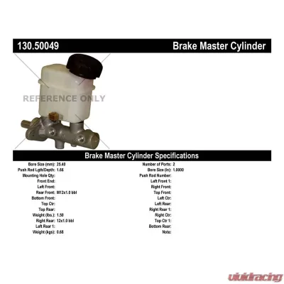 Centric Premium Brake Master Cylinder 130.50049 - 130.50049