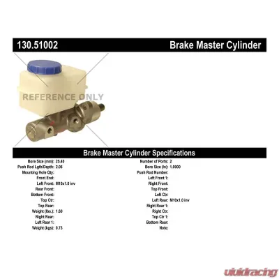 Centric Premium Brake Master Cylinder 130.51002 - 130.51002