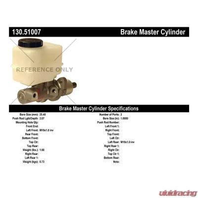 Centric Premium Brake Master Cylinder 130.51007 - 130.51007