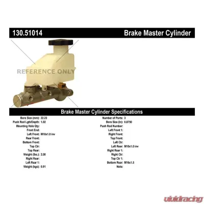 Centric Premium Brake Master Cylinder 130.51014 - 130.51014
