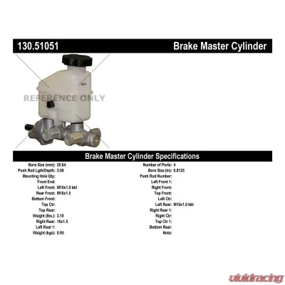 Centric Premium Brake Master Cylinder 130.51051 - 130.51051