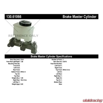Centric Premium Brake Master Cylinder 130.61066 - 130.61066