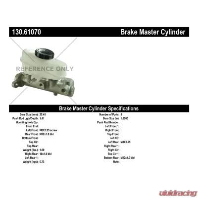 Centric Premium Brake Master Cylinder 130.61070 - 130.61070