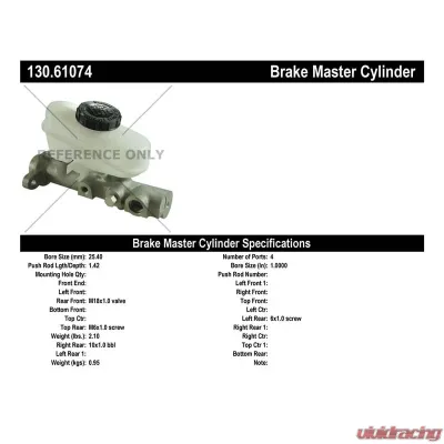 Centric Premium Brake Master Cylinder 130.61074 - 130.61074