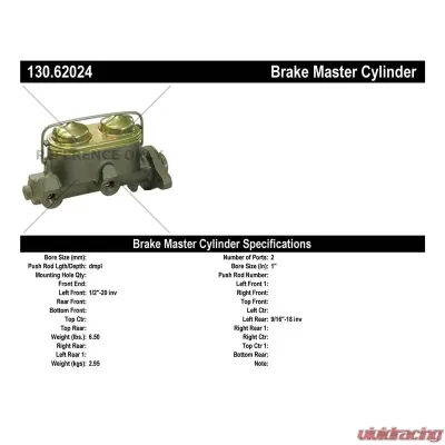 Centric Premium Brake Master Cylinder 130.62024 - 130.62024