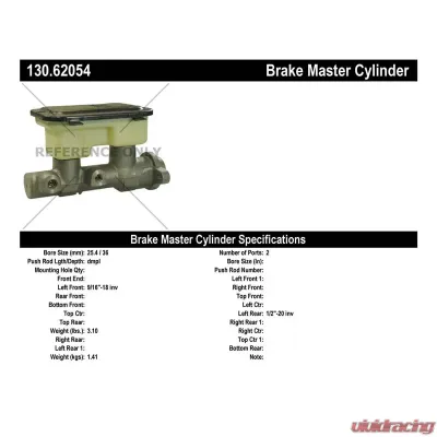 Centric Premium Brake Master Cylinder 130.62054 - 130.62054