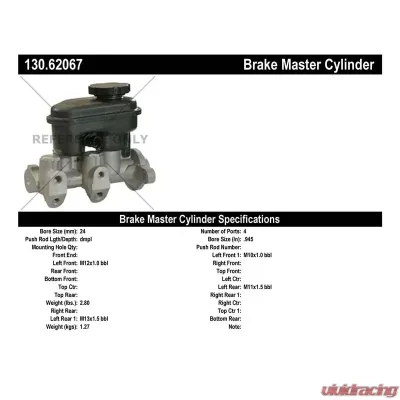 Centric Premium Brake Master Cylinder 130.62067 - 130.62067