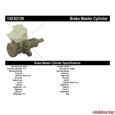 Centric Premium Brake Master Cylinder 130.62129 - 130.62129