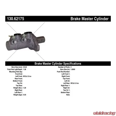 Centric Premium Brake Master Cylinder 130.62175 - 130.62175