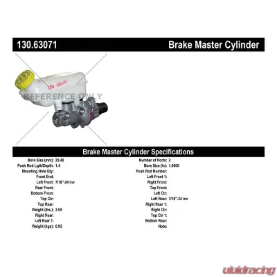 Centric Premium Brake Master Cylinder 130.63071 - 130.63071