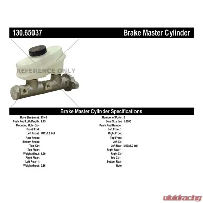 Centric Premium Brake Master Cylinder 130.65037 - 130.65037