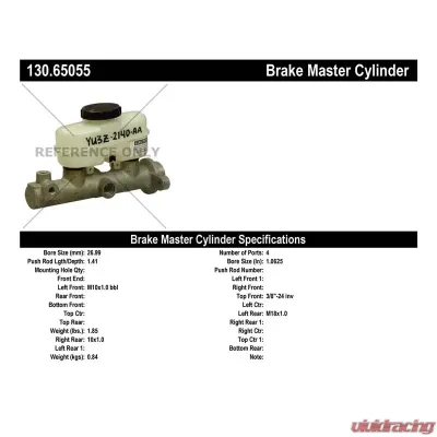 Centric Premium Brake Master Cylinder 130.65055 - 130.65055