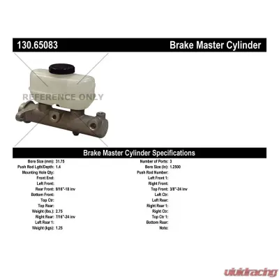 Centric Premium Brake Master Cylinder 130.65083 - 130.65083