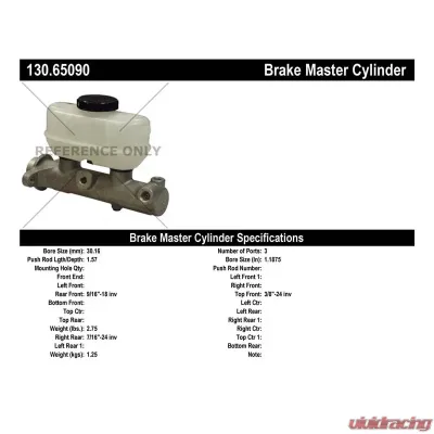 Centric Premium Brake Master Cylinder 130.65090 - 130.65090