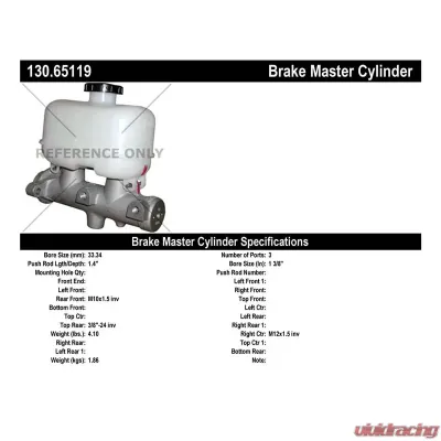 Centric Premium Brake Master Cylinder 130.65119 - 130.65119