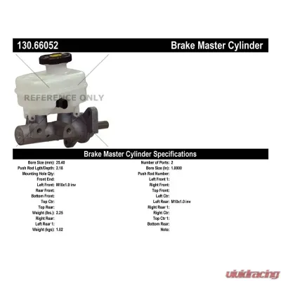 Centric Premium Brake Master Cylinder 130.66052 - 130.66052