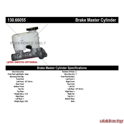 Centric Premium Brake Master Cylinder 130.66055 - 130.66055