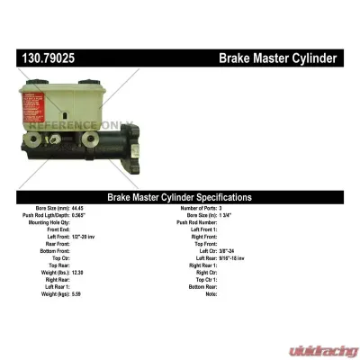 Centric Premium Brake Master Cylinder 130.79025 - 130.79025