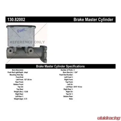 Centric Premium Brake Master Cylinder 130.82002 - 130.82002