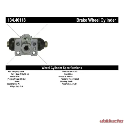 Centric Premium Wheel Cylinder 134.40118 - 134.40118