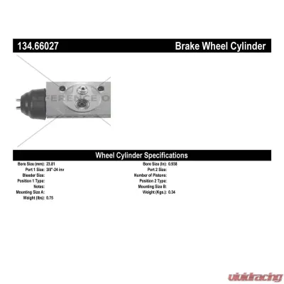 Centric Premium Wheel Cylinder 134.66027 - 134.66027