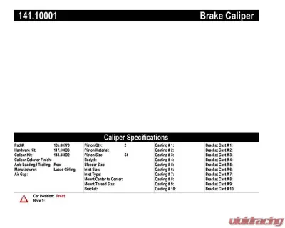 Centric Semi-Loaded Brake Caliper 141.10001 - 141.10001
