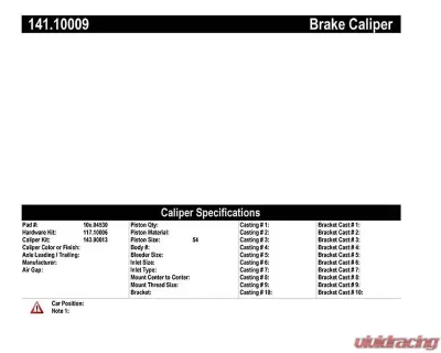 Centric Semi-Loaded Brake Caliper 141.10009 - 141.10009