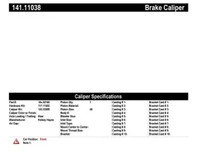 Centric Semi-Loaded Brake Caliper with New Phenolic Pistons 141.11038