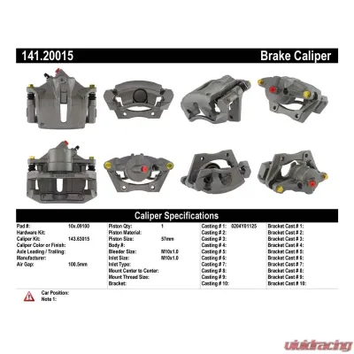 Centric Semi-Loaded Brake Caliper 141.20015 - 141.20015