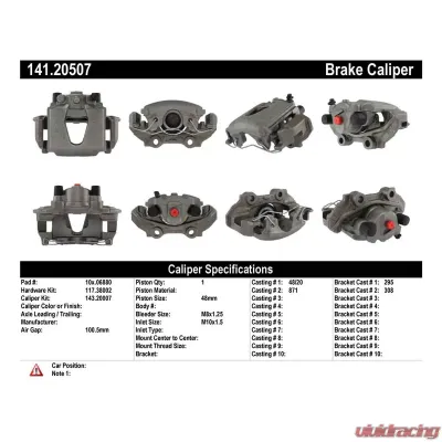 Centric Semi-Loaded Brake Caliper 141.20507 - 141.20507