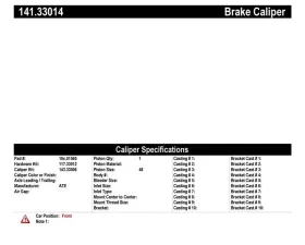 Centric Semi-Loaded Brake Caliper 141.33014